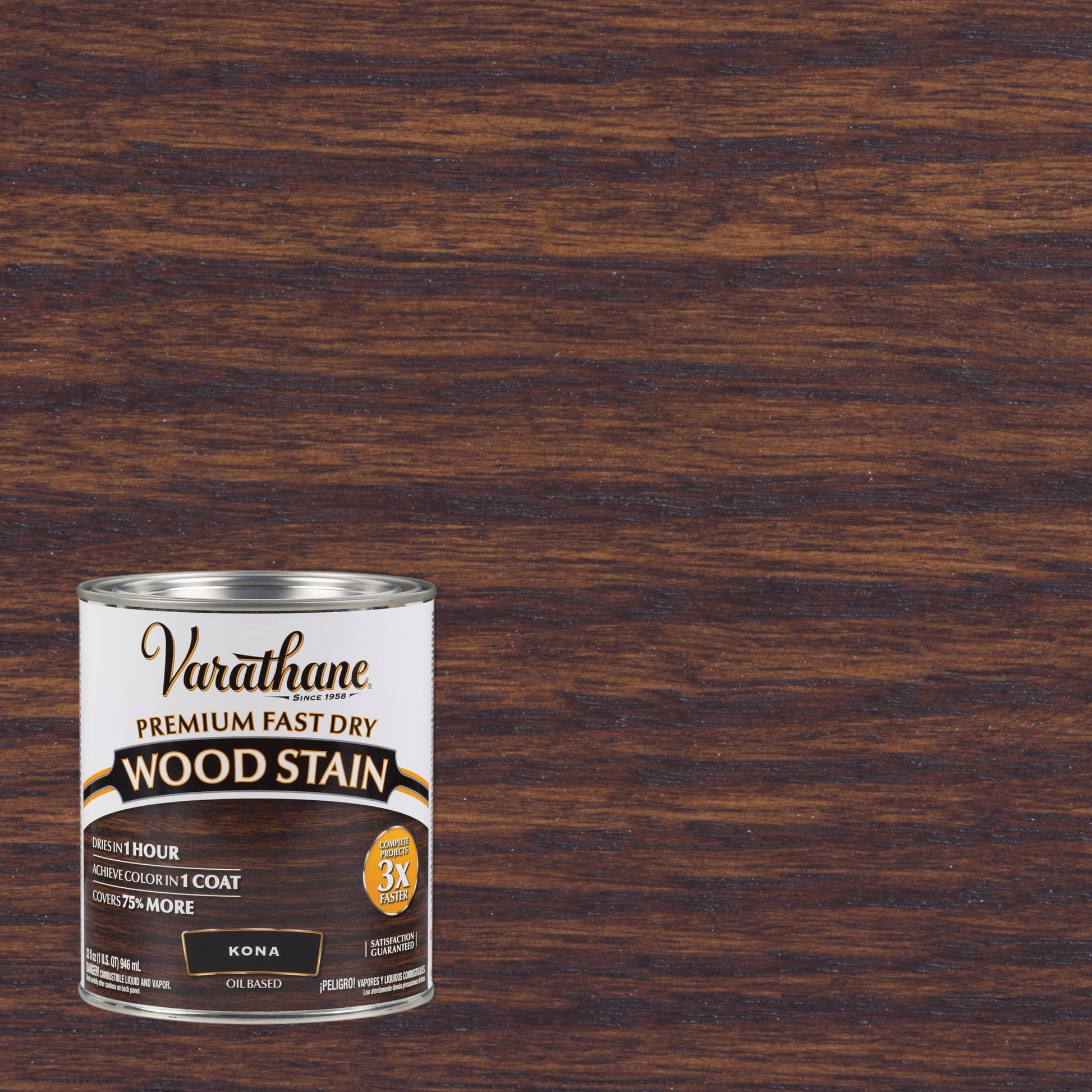 2 Pack, Kona, Varathane Premium Fast Dry Wood Stain-262010, Quart