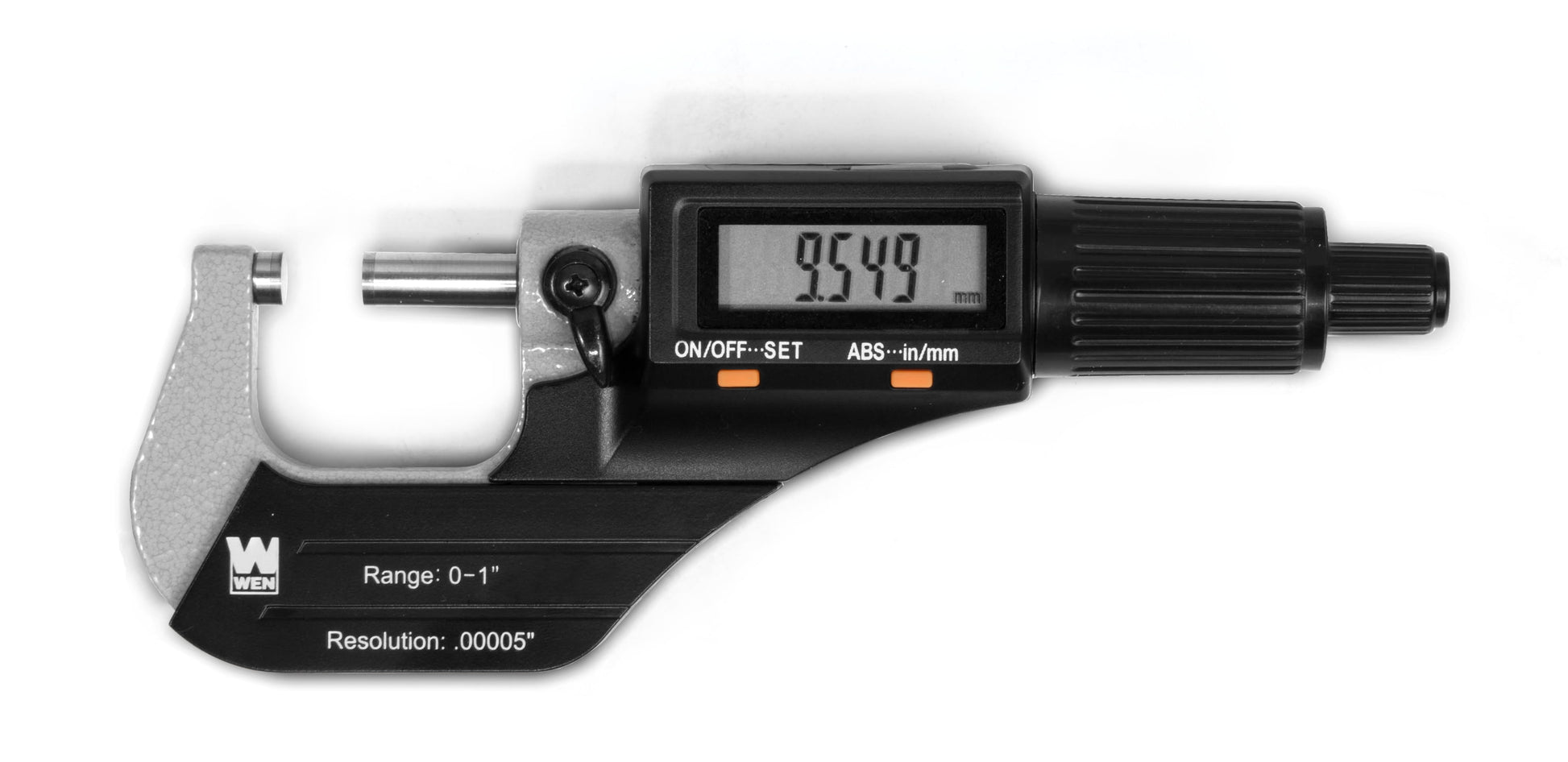WEN Standard & Metric 0-1 Inch Range Digital Micrometer, Hard Case, Black