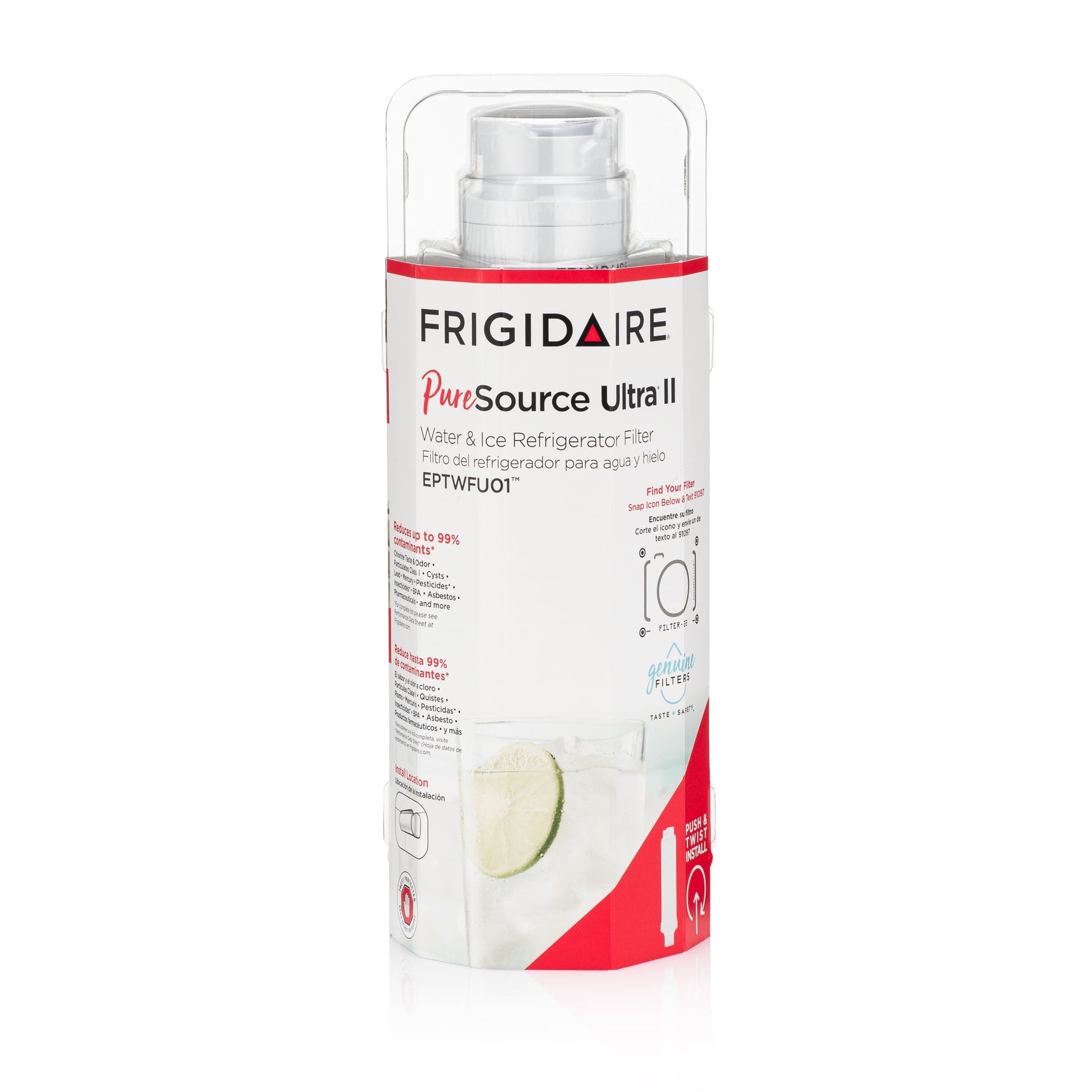(2 pack) WMEPTWFU01 Frigidaire Filtro de Agua y Hielo para Refrigerador