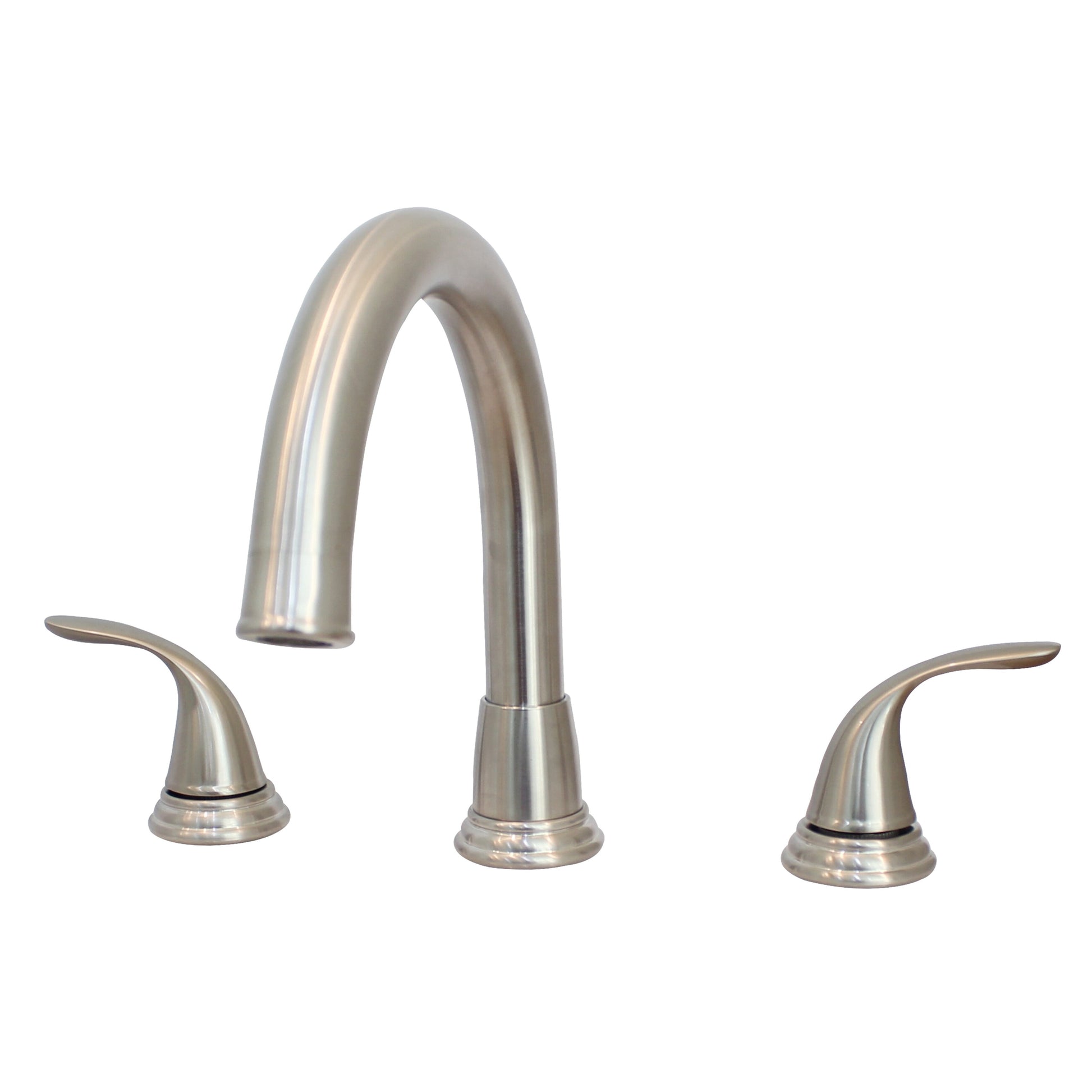 WMF-8126SSLP-BN - Stainless Steel Widespread Lavatory Bathroom Sink Faucet Double Handle with Pop Up,Ceramic Cartridge BN Finish