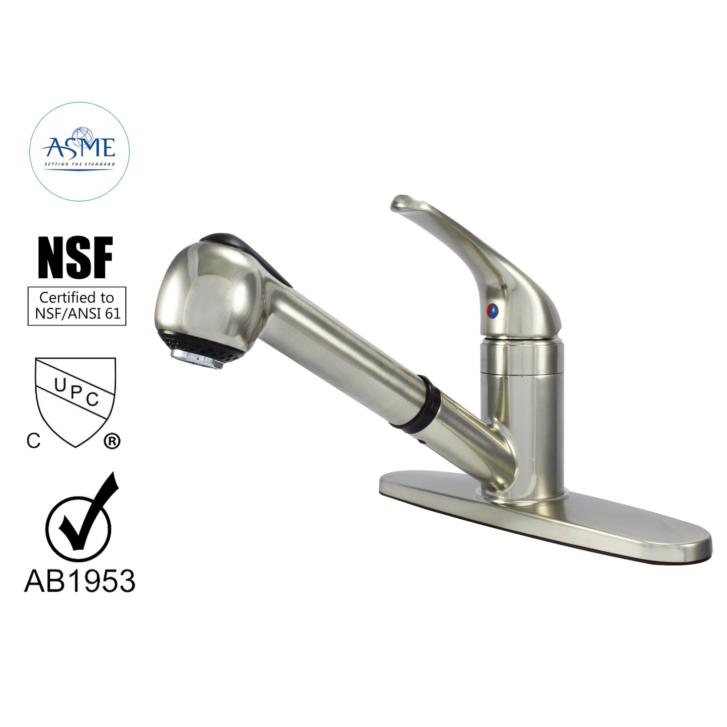 WMF-8348ZM-BN - Hybrid Metal Deck Kitchen Sink Faucet with Pull out sprayer, Single Handle, Ceramic Cartridge BN