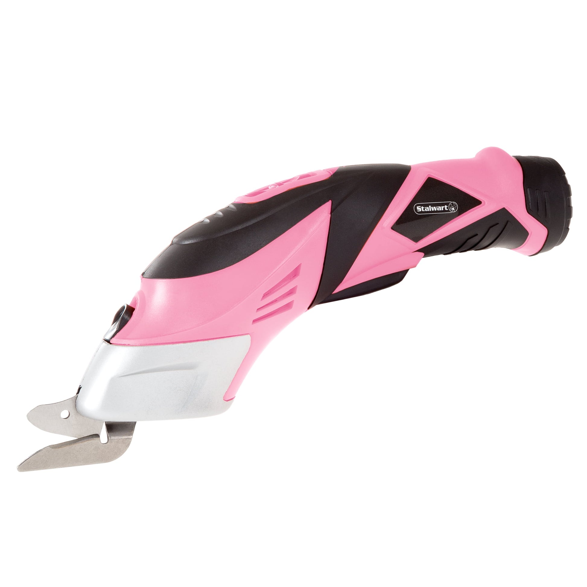 Cordless Power Scissors With Two Blades - Leather, Carpet and Cardboard Cutter- 3.6V NiCad Lithium Ion Rechargeable Battery By Stalwart Pink