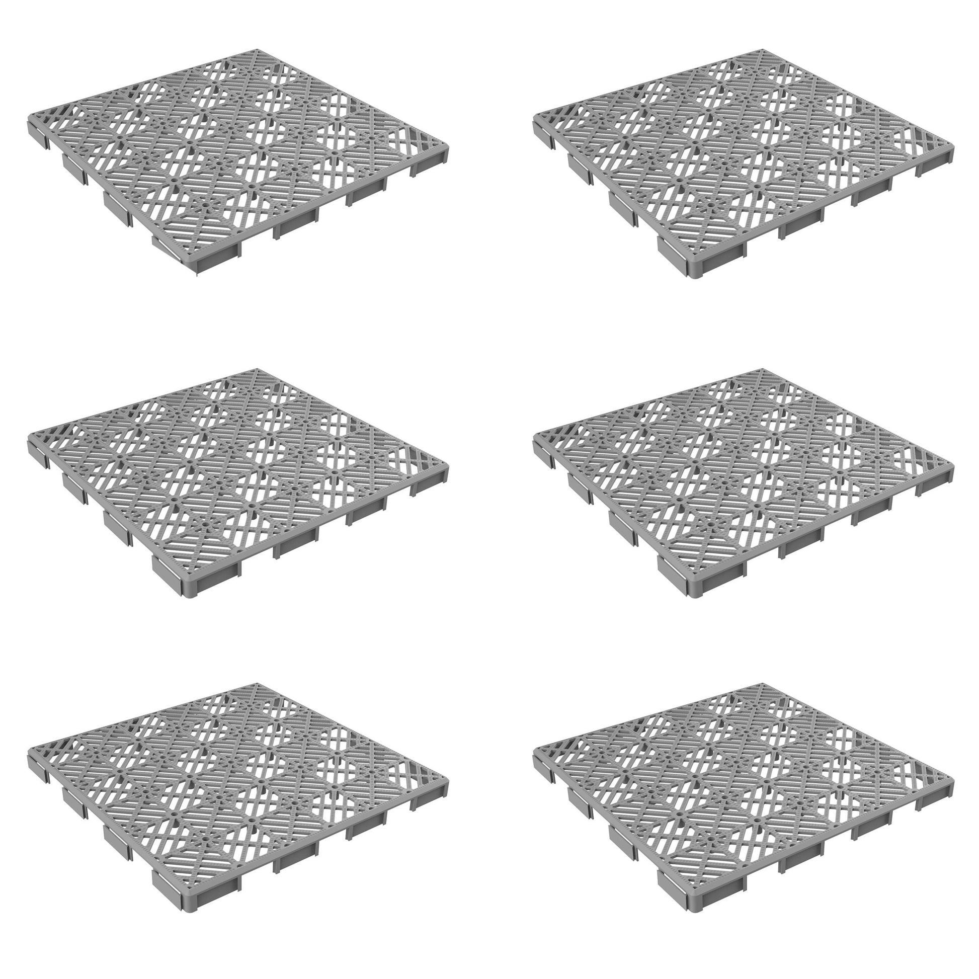 Pure Garden 11.5" Gray Polypropylene Interlocking Floor Mats 5.5 sq ft Coverage Area Easy Installation