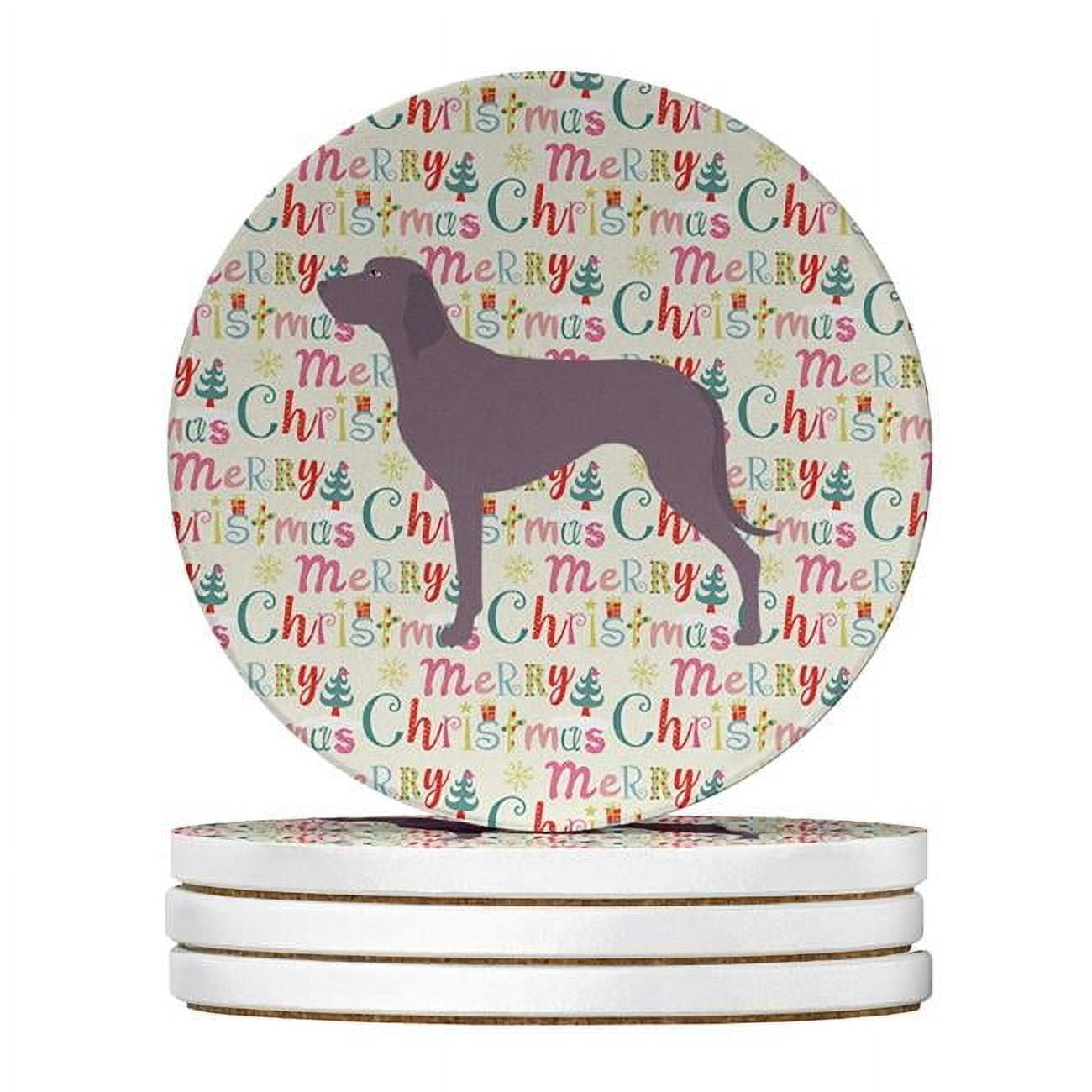 Weimaraner Merry Christmas Large Sandstone Coasters Pack of 4 4 in x 4 in