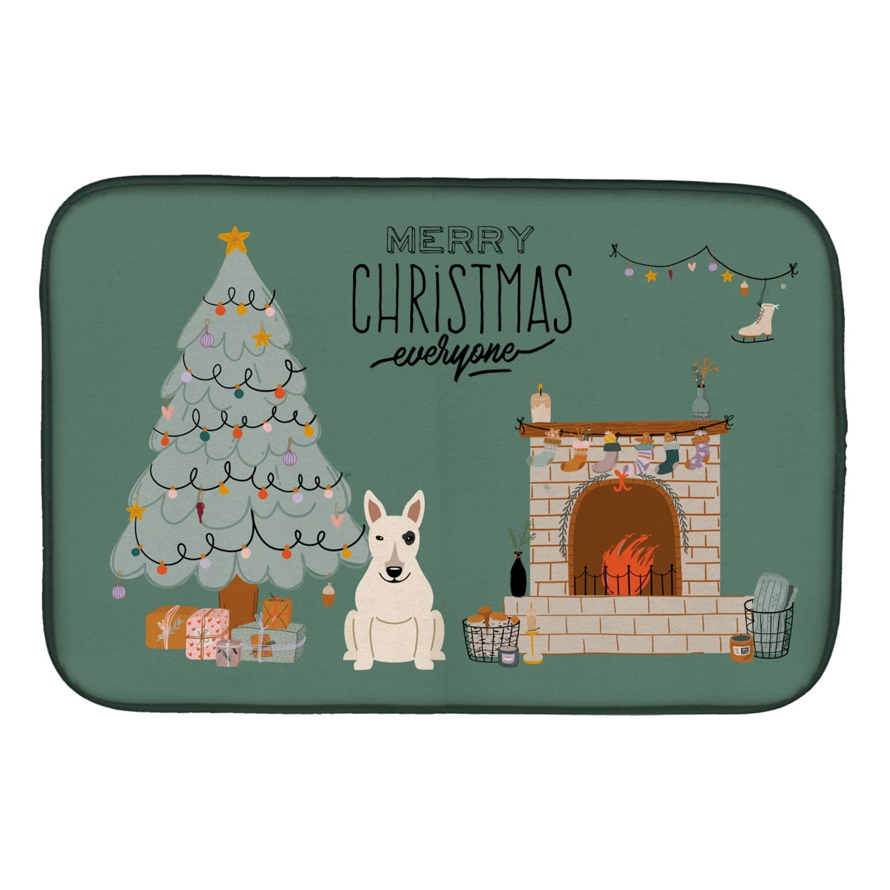 Carolines Treasures CK7656DDM Black Tan Cocker Spaniel Christmas Everyone Dish Drying Mat 14 x 21" multicolor