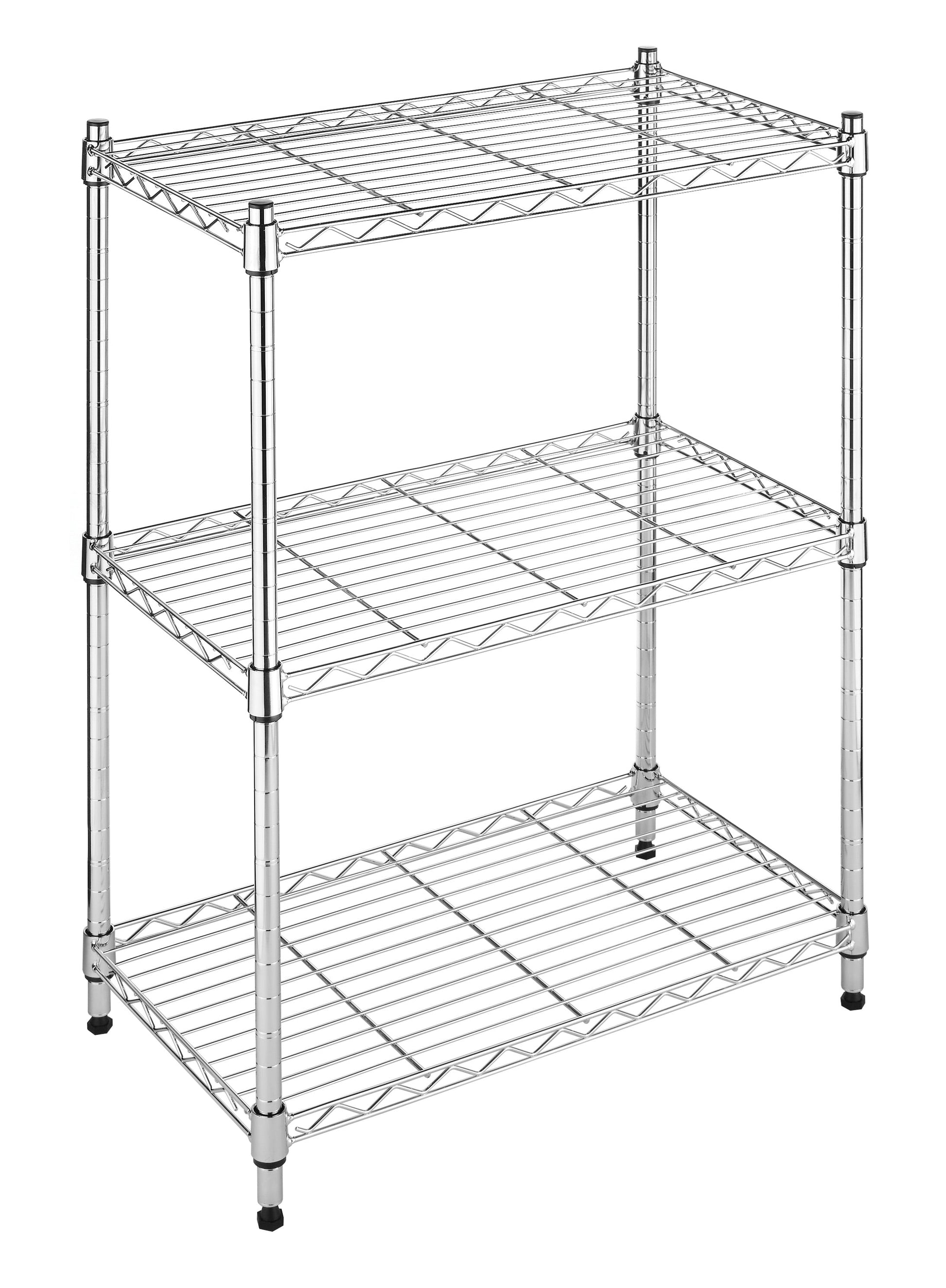 Whitmor Supreme Adjustable 23.15" W x 13.11"D x 29.9"H 3-Shelf Freestanding, Chrome, Adult Use
