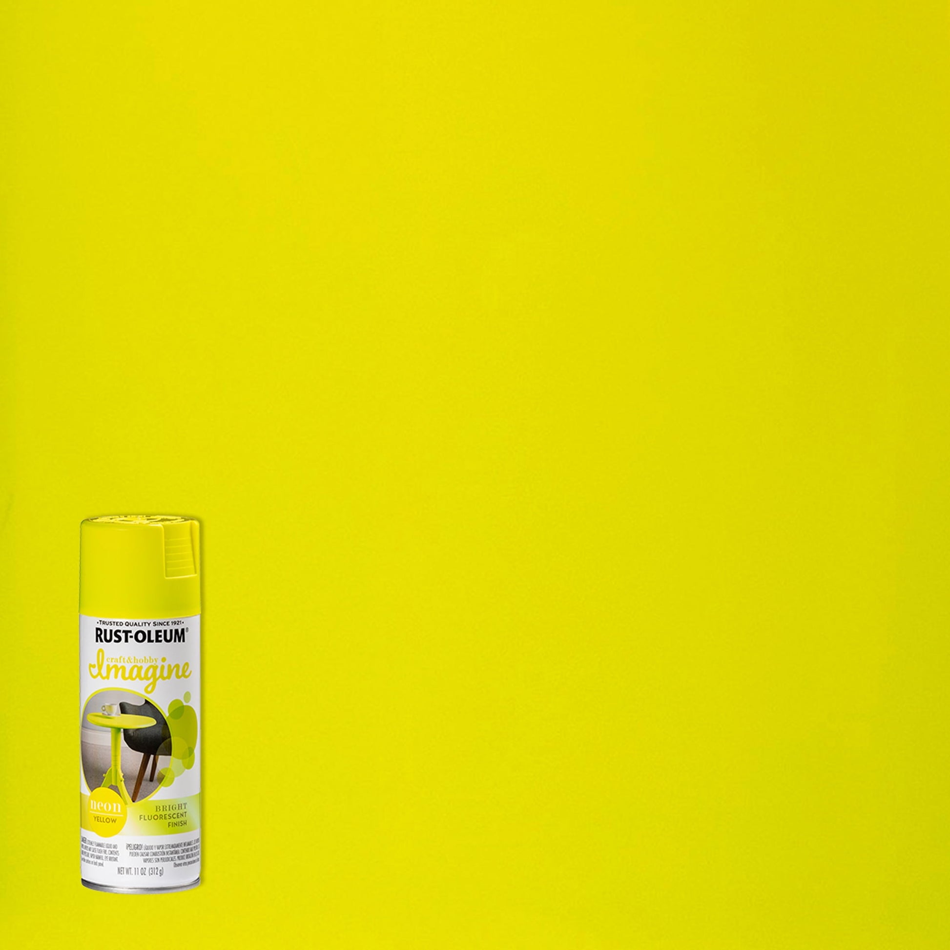 4 Pack, Yellow, Rust-Oleum Craft & Hobby Imagine Neon Spray Paint- 354001, 11 oz.