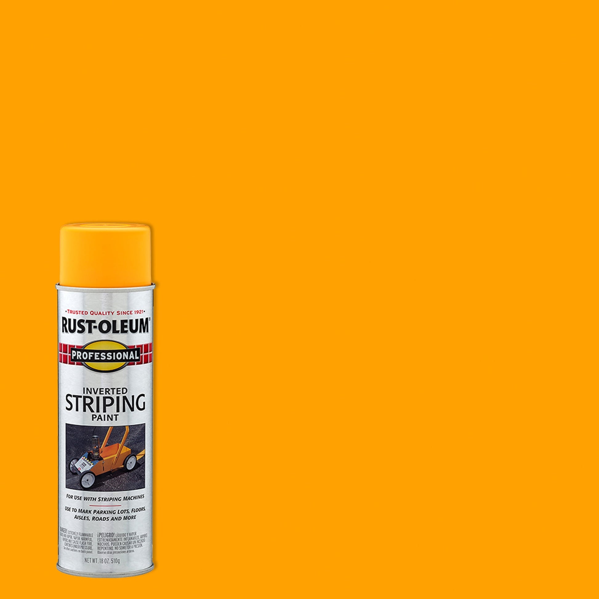 6 Pack, Yellow, Rust-Oleum Professional Inverted Striping Paint Spray-2548838, 18 oz
