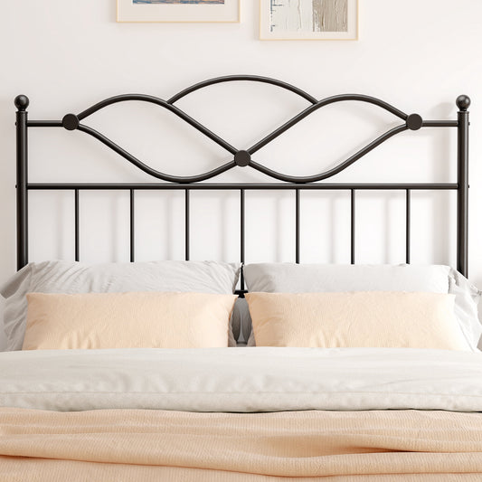 Yoneston Queen Size Sturdy Metal Headboard with Adjustable Height for Queen Beds, Black