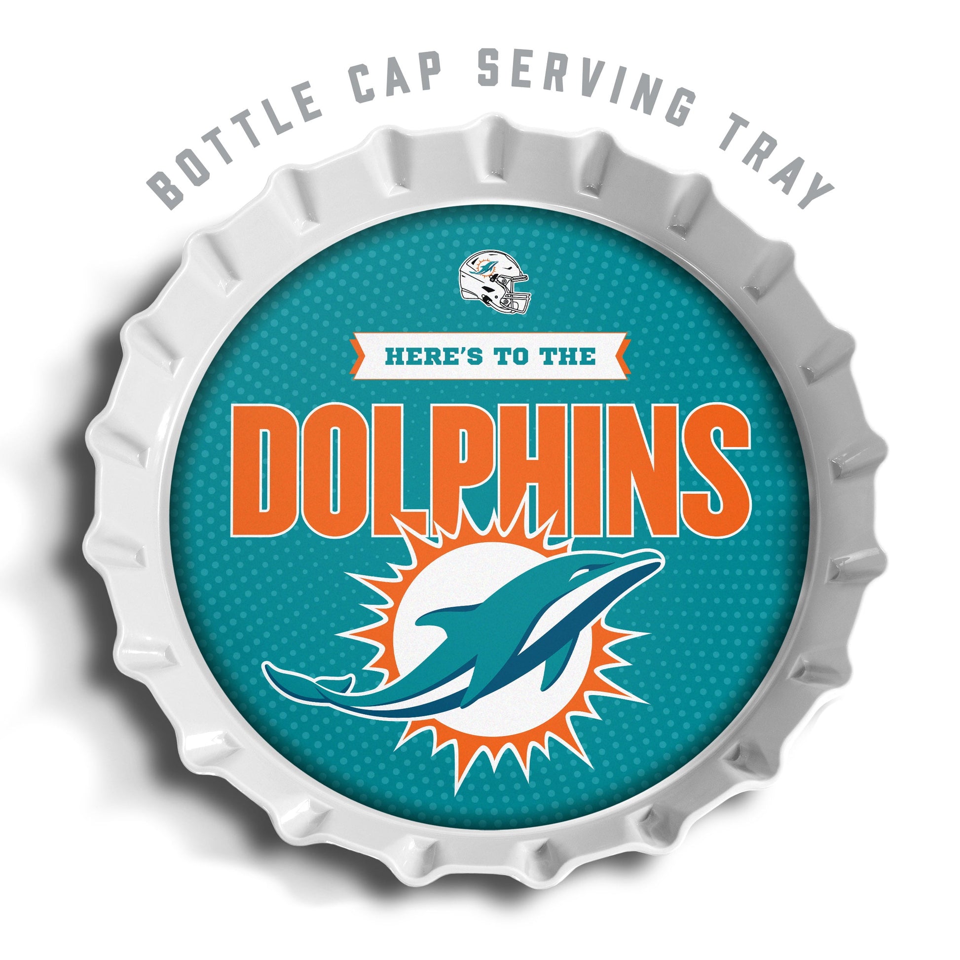 YouTheFan NFL Miami Dolphins Bottle Cap Serving Tray