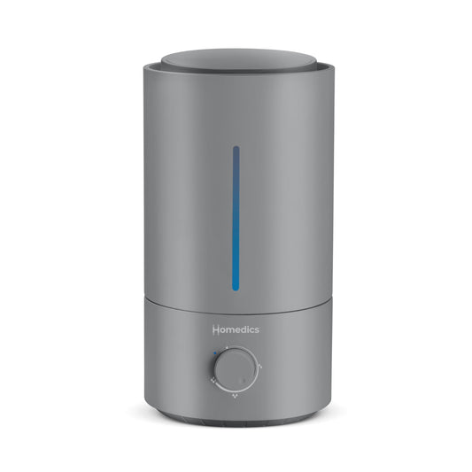(Open Box) Homedics Ultrasonic Humidifier, Cool Mist, Easy Top Fill with up to 44 Hour Run Time, .96 Gallon, Gray